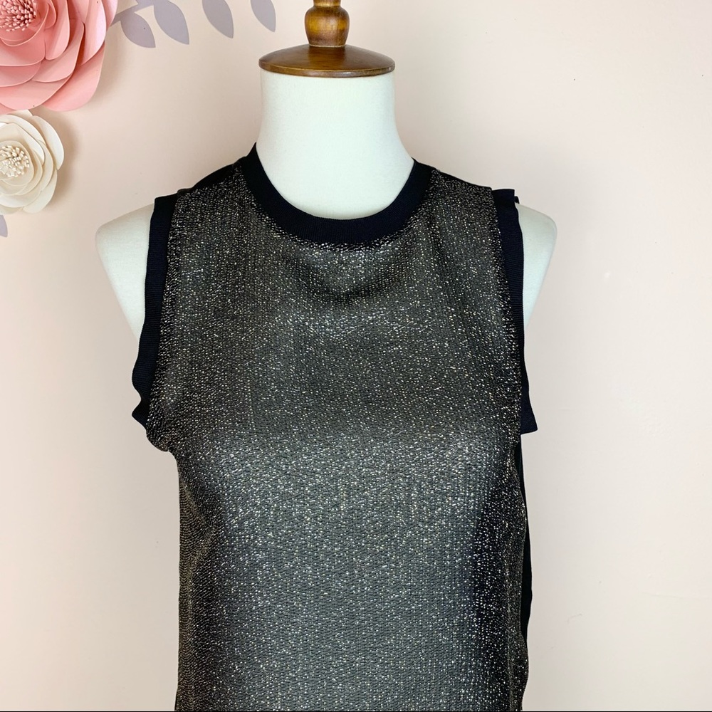 New! REISS Vita Silver Metallic High Neck Top - Picture 6 of 14